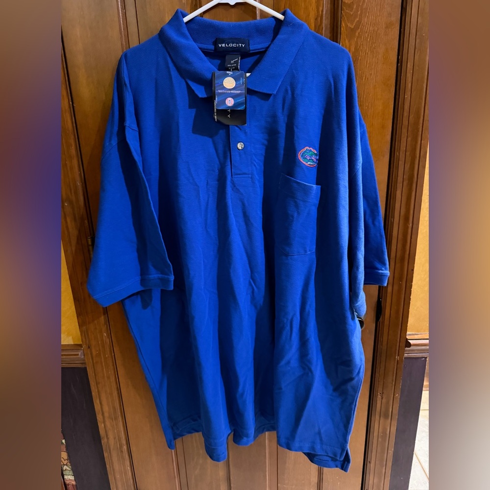NWT Velocity Florida Gators Polo Shirt Mens Size 3XL Blue Embroidered Logo NCAA